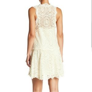 Free people heart in two lace ivory minidress NWT